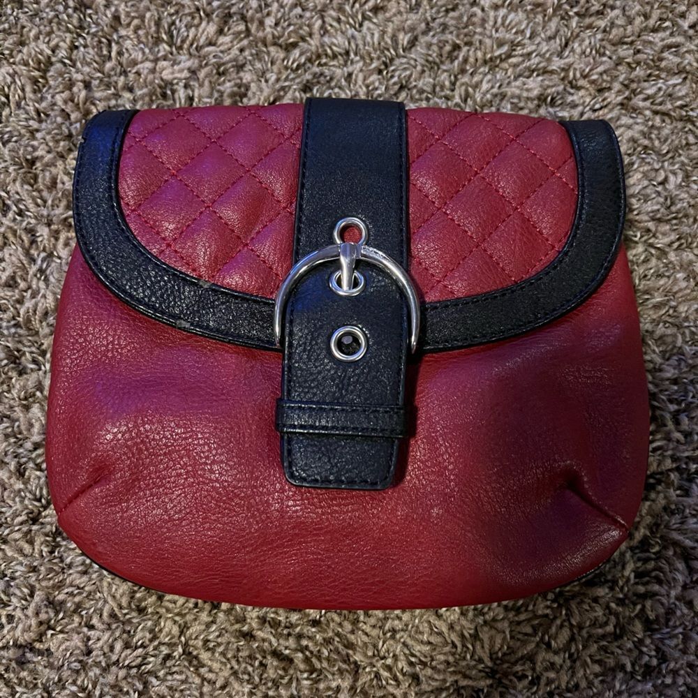 Grace Adele Red and Black Clutch